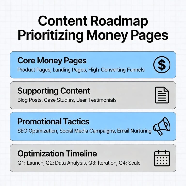 content roadmap that prioritizes money pages