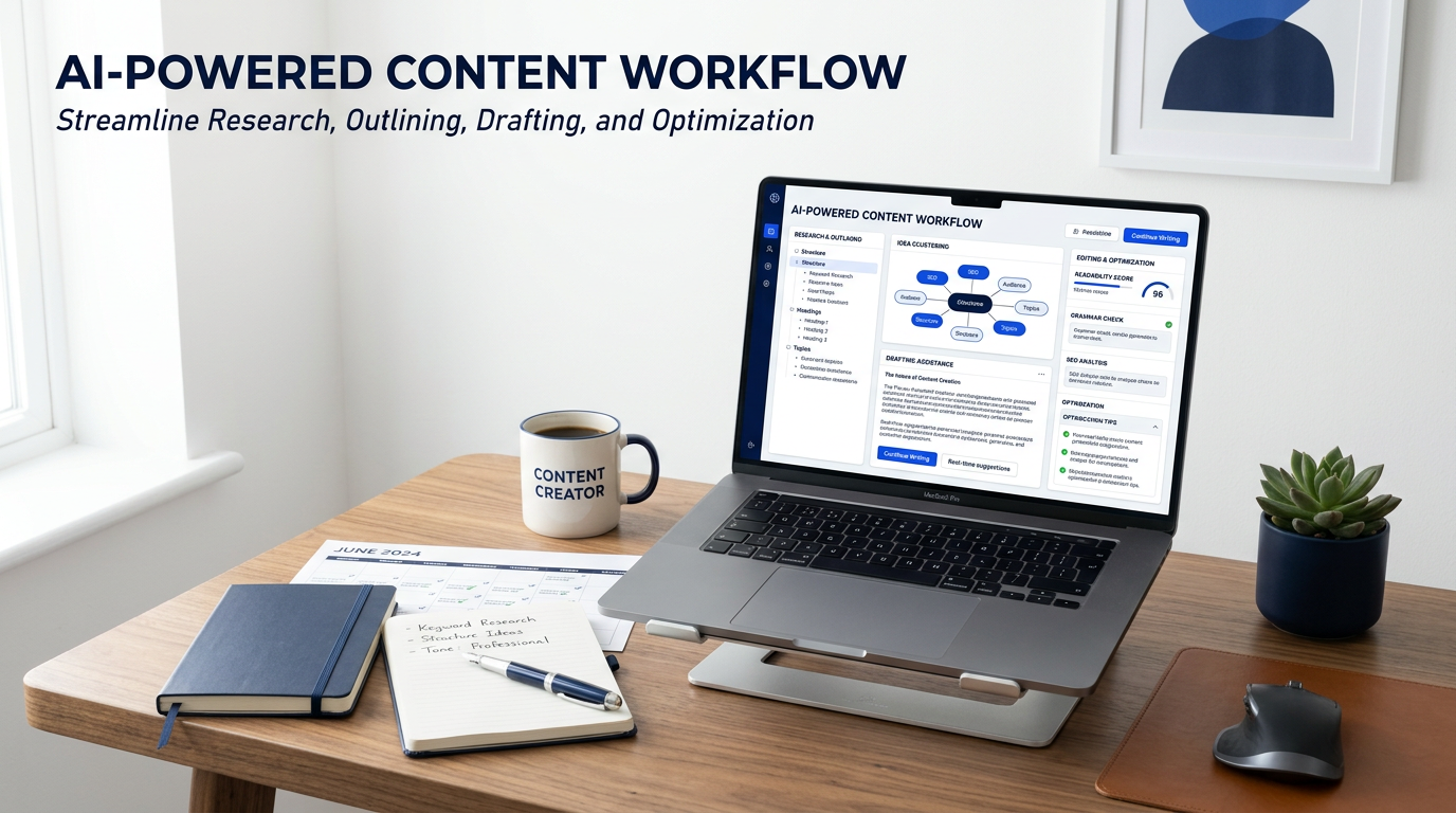 AI content workflow for bloggers with writing research and editing process
