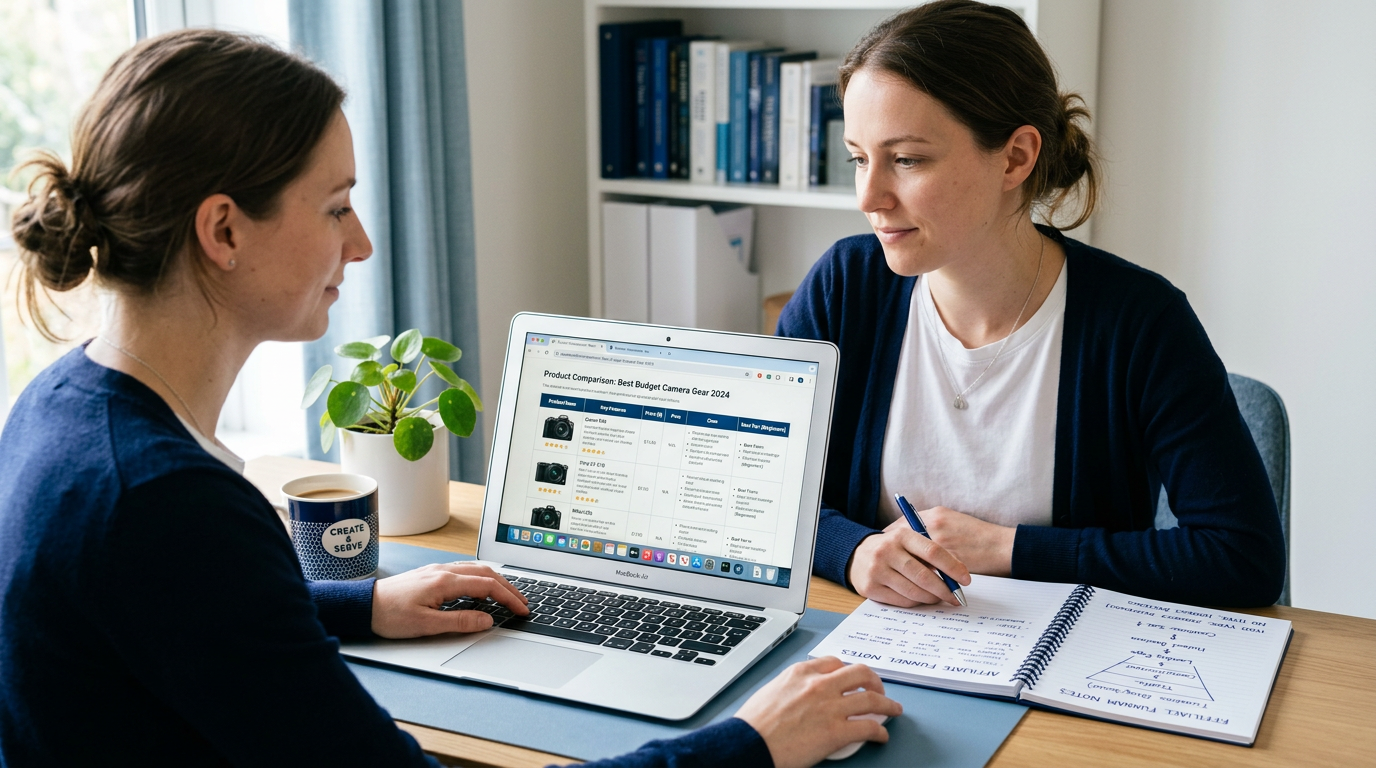 affiliate marketing for beginners workspace with content strategy and commission planning