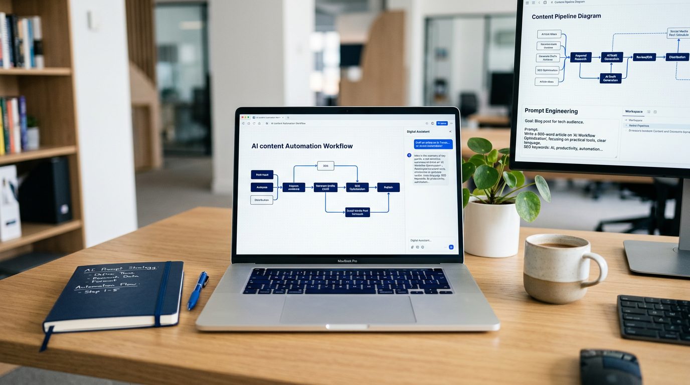 AI & automation workflow dashboard for content SEO and online business systems