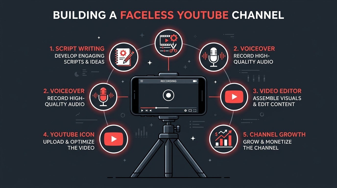 Faceless YouTube channel setup with AI tools