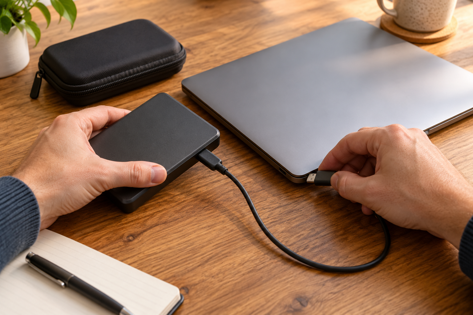 Disconnecting an external drive as part of a blog backup strategy
